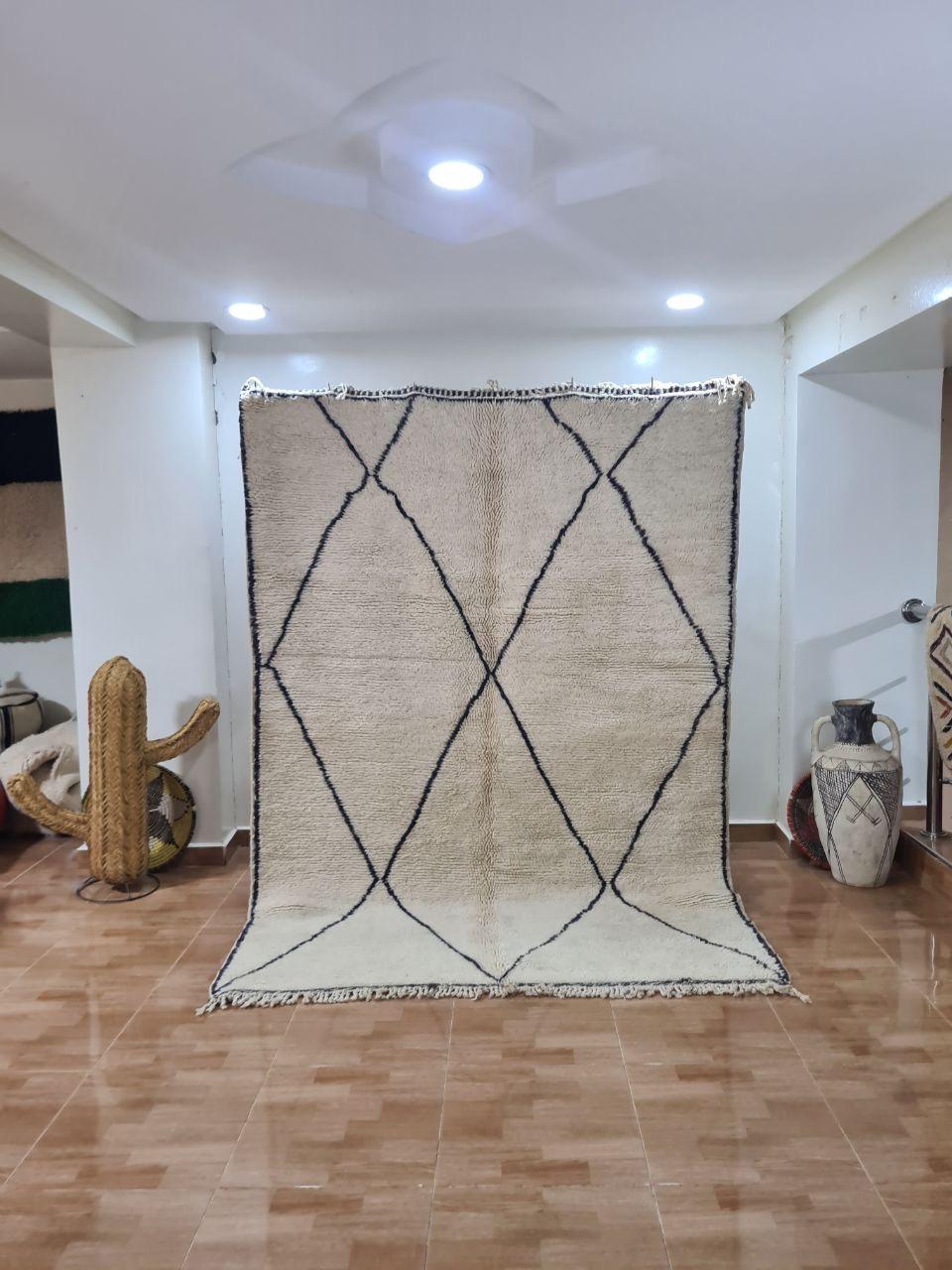 White Ihab Marokkaans handgemaakt tapijt150 cm x 100 cm